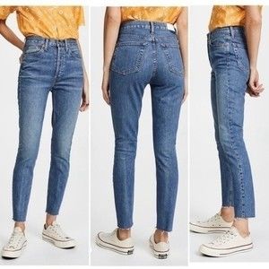 Re/Done Originals Jeans High Rise Waist Ankle Crop High Rise Ankle Crop